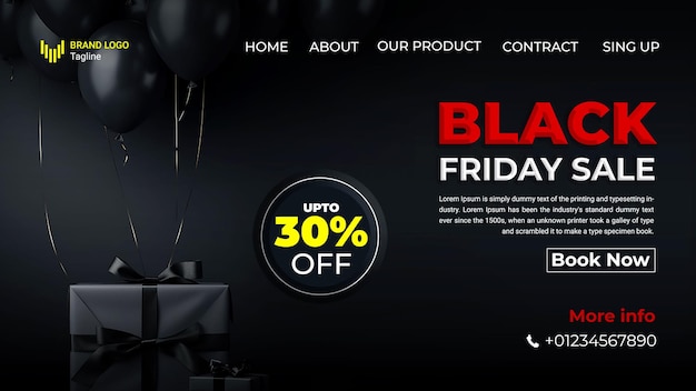 PSD black friday landing page template