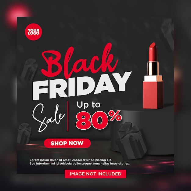 Black Friday Mega Sale Banner Social Media Beauty Template