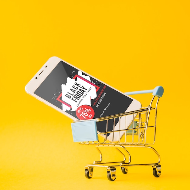 Black friday mockup with smartphone