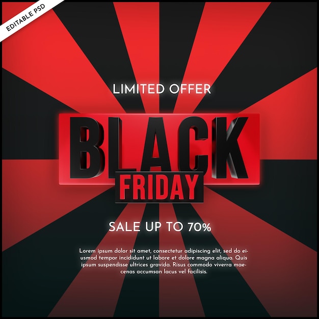 Black Friday Promo banner 3d style