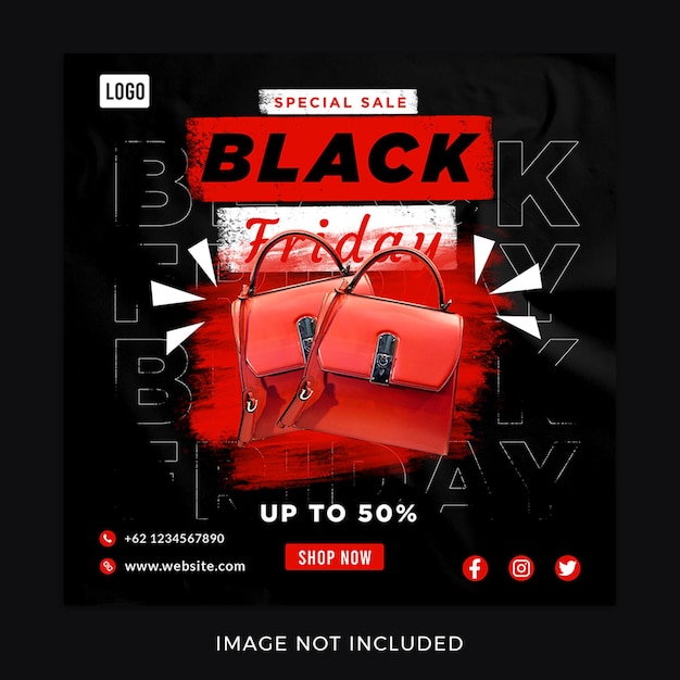 black friday promo poster social media post template