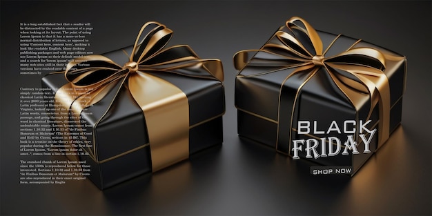 PSD black friday sale 3d abstract banner design