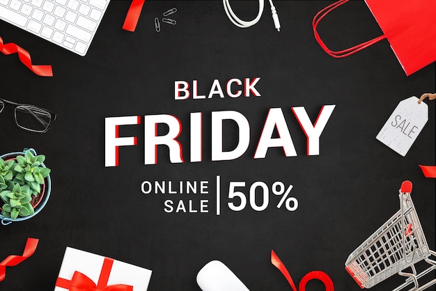 PSD black friday sale 3d text banner