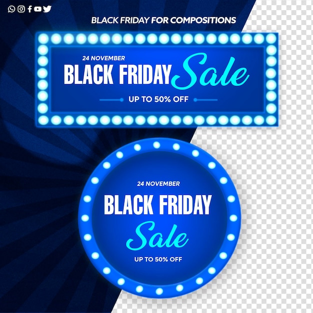 Black Friday sale banner PSD Social Media template