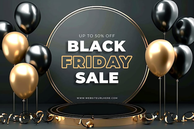 Black Friday Sale banner with editable text