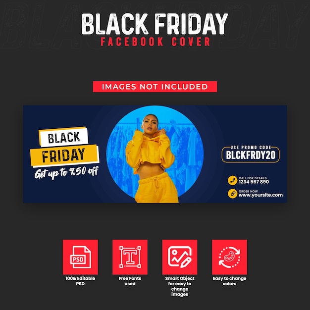 Black friday sale Facebook timeline cover and web banner template