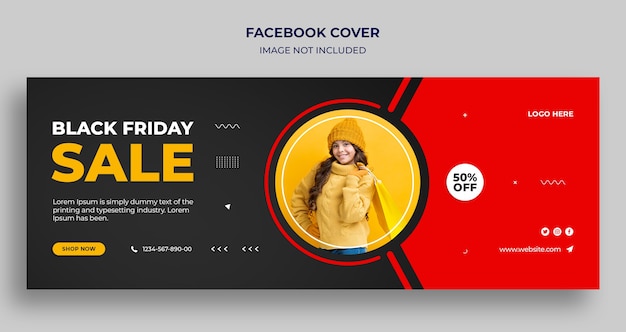 Black Friday sale Facebook timeline cover and web banner template