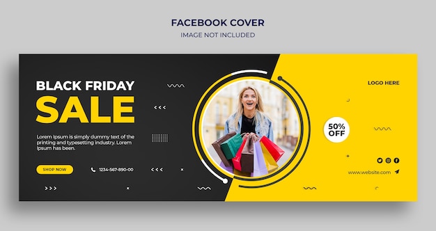 Black Friday sale Facebook timeline cover and web banner template