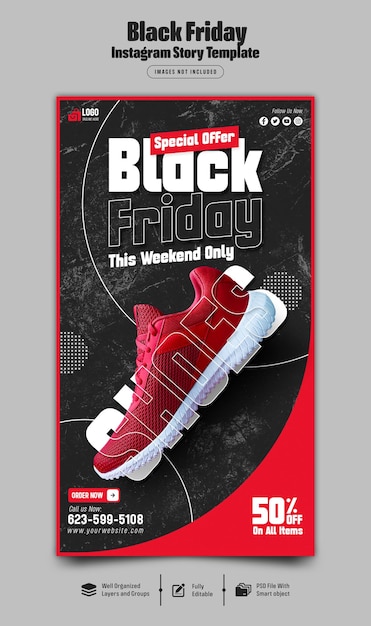 Black friday sale instagram story template