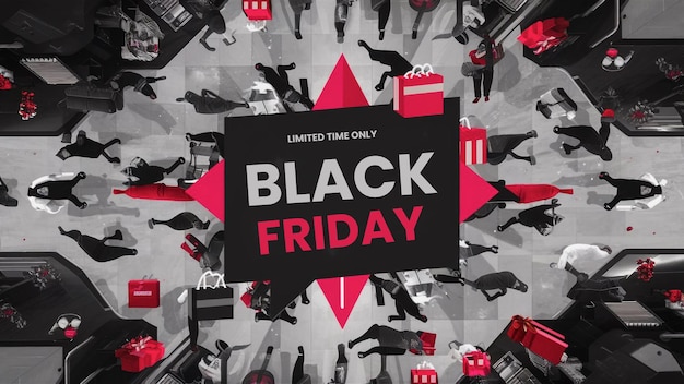 PSD black friday sale shopping concept design