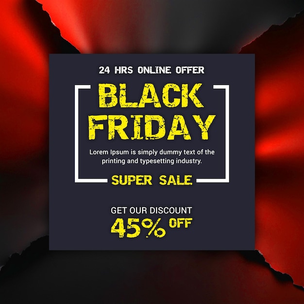 a black friday sale sign is displayed on a red background