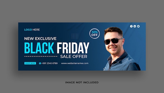 Black Friday sale social media cover post banner design template