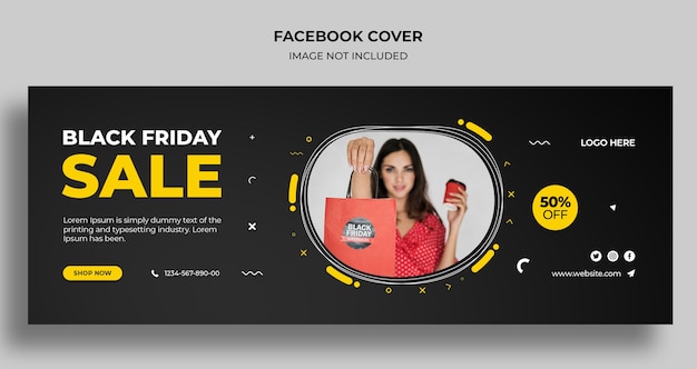 Black Friday sale social media cover and web banner template