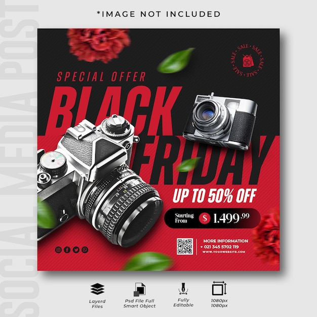 Black Friday Sale Social Media Instagram Post Design Template