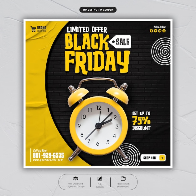 Black friday sale social media post banner template