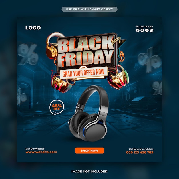 Black Friday Sale Social Media Post Design Template