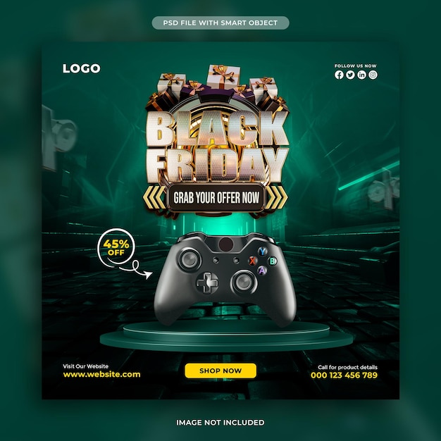 Black Friday Sale Social Media Post Design Template