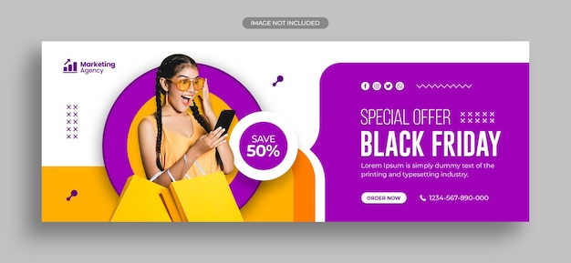 Black friday sale social media post instagram post web banner or facebook cover template