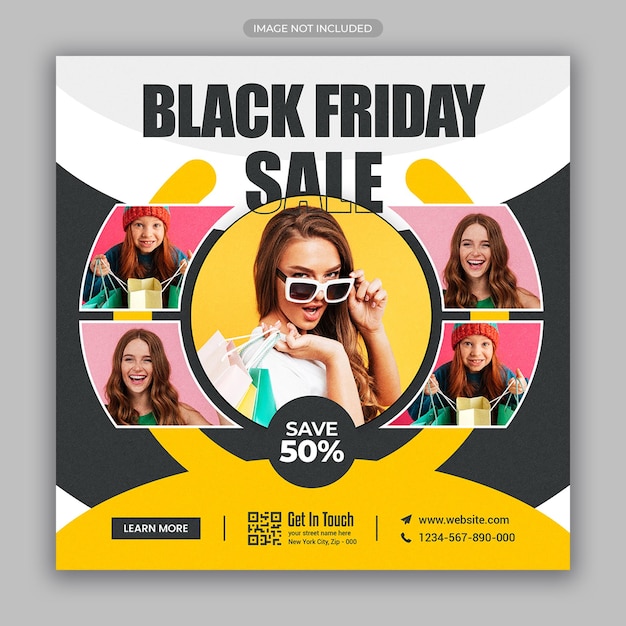 Black Friday sale social media post instagram post web banner or facebook cover template