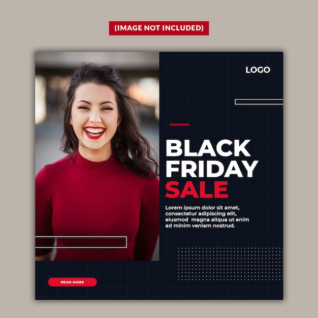 Black friday sale social media post template