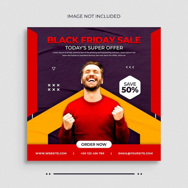 Black Friday sale social media postInstagram post web banner or Facebook cover template