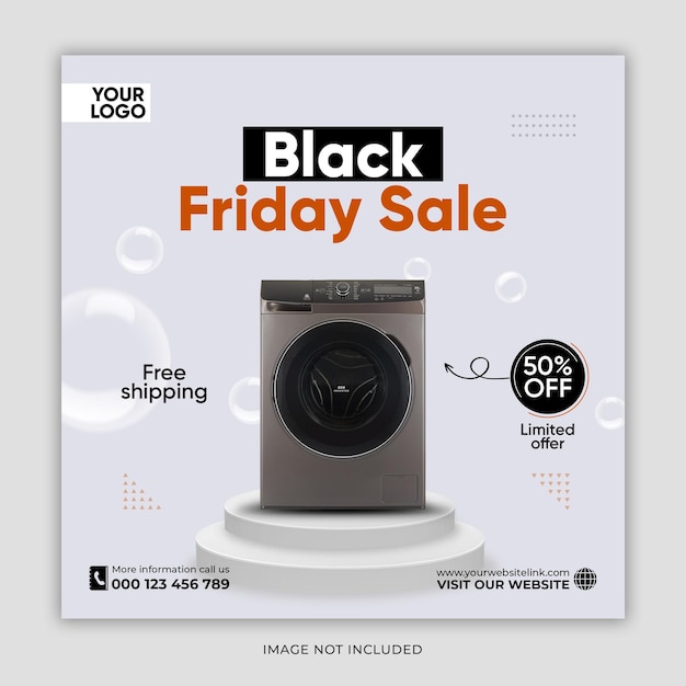 black friday sale super discount social media post design instagram post facebook banner template