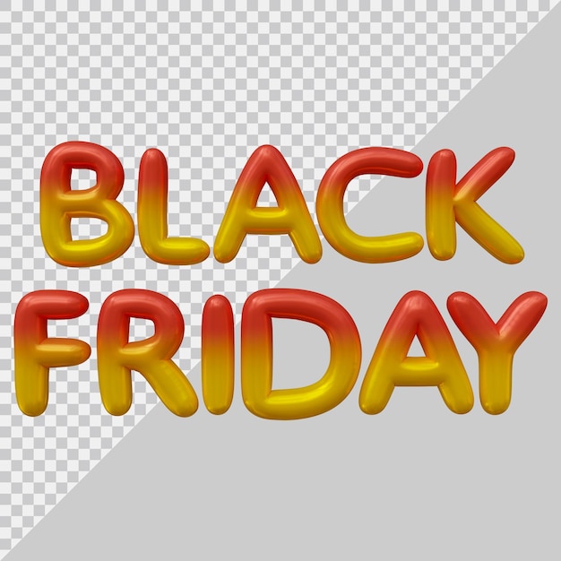 Black friday sale text design with 3d modern style