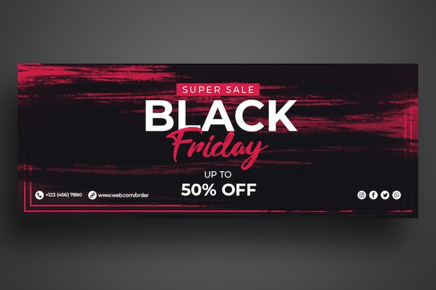 Black friday sale web banner template 