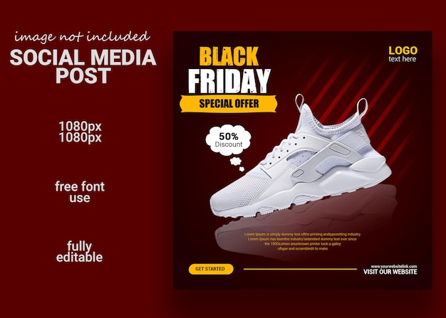 black Friday shoes sale Instagram and social media post