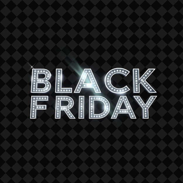 a black friday sign on a black background with a white light