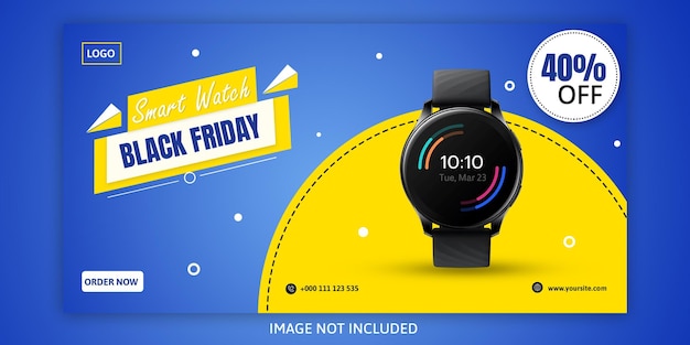 PSD black friday smart watch web banner design