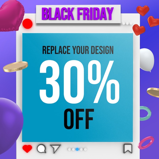 Black friday Socail Media Square size Mockup Design