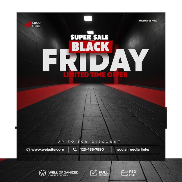 Black Friday social media advertisement and business promotion fresh design PSD