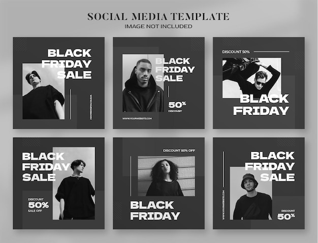 PSD black friday social media banner and instagram post template