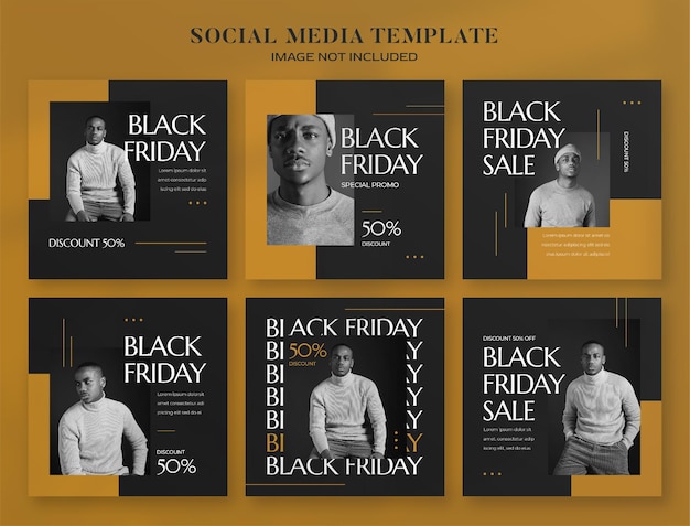 PSD black friday social media banner and instagram post template