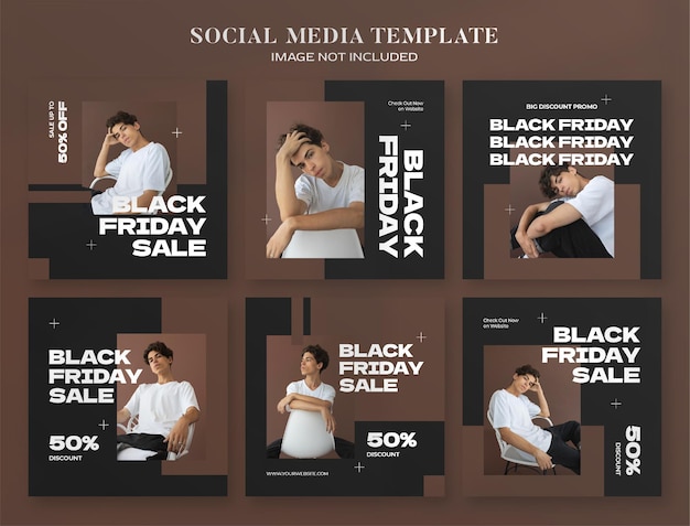 PSD black friday social media banner and instagram post template