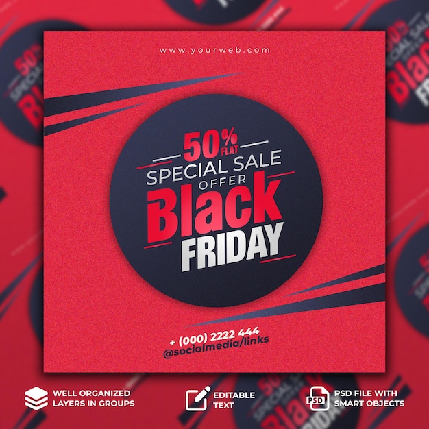 PSD black friday social media post design