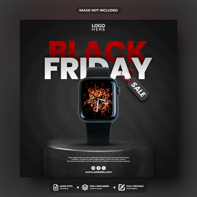 PSD black friday social media post template design