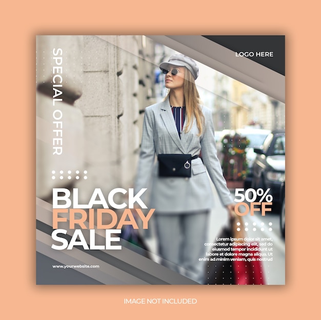 Black friday special offer promotion for instagram post design template