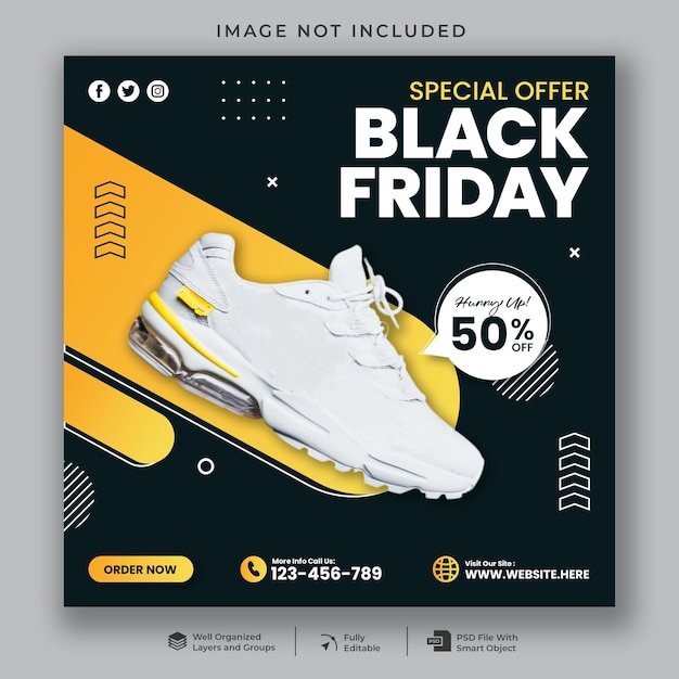 Black friday special offer social media banner template