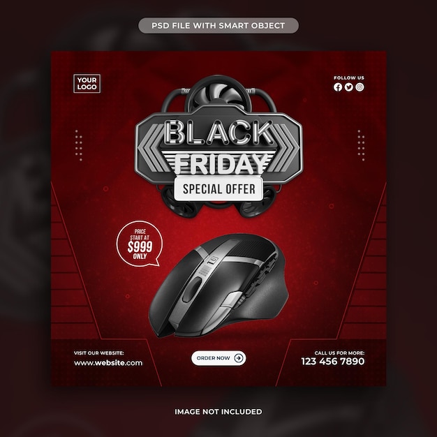 Black Friday Special Offer Social Media Post Design Template