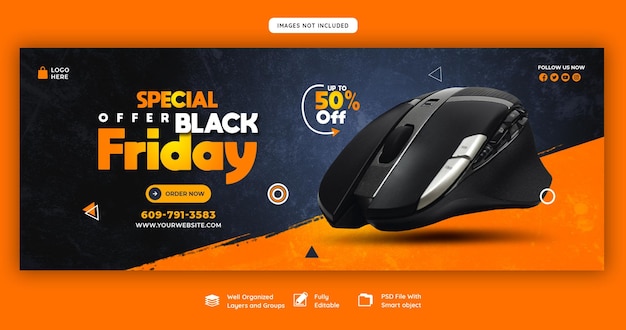 PSD black friday super sale facebook cover template