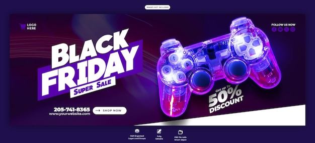 PSD black friday super sale facebook cover template