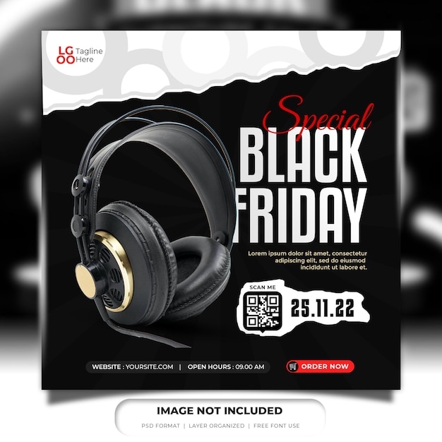 Black friday super sale social media banner instagram post template