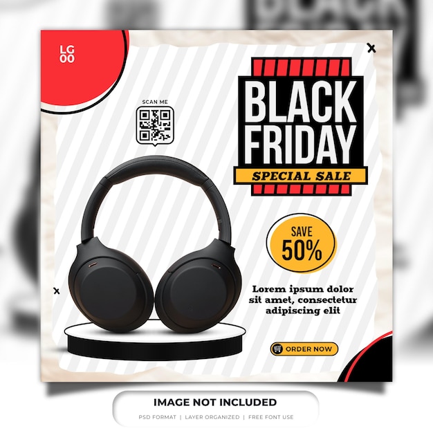 Black friday super sale social media banner instagram post template