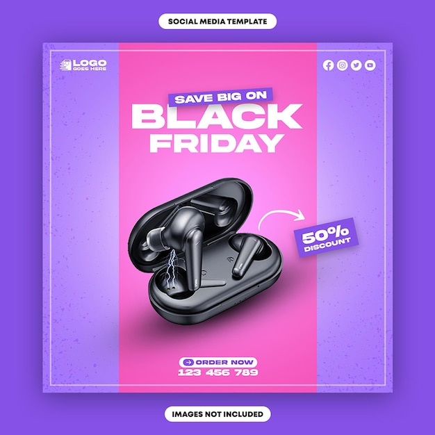 PSD black friday super sale social media banner template