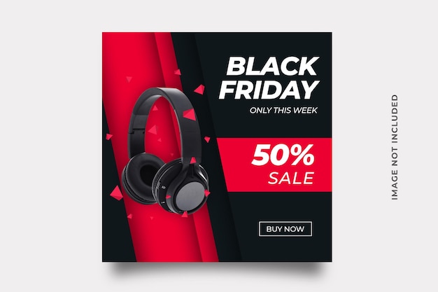 Black friday super sale social media banner template