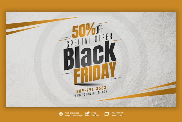 PSD black friday super sale web banner template