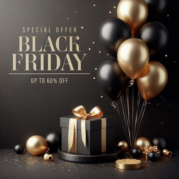 Black friday super sales poster with elegant background design template