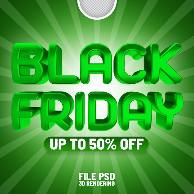 Black Friday Text 3D Rendering Banne